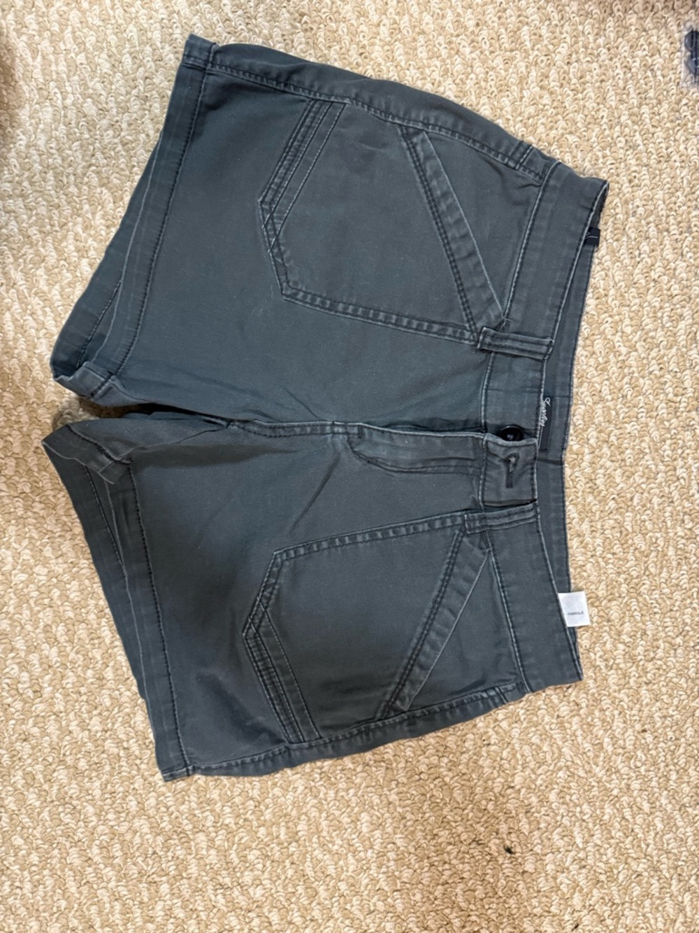 Sugarlips Charcoal Gray High-Waist Denim Shorts